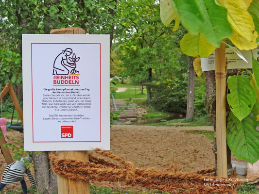 SPD Ammerndorf pflanzt Baum am Tag der Deutschen Einheit